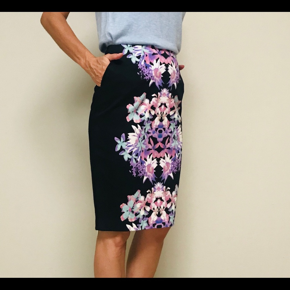 Floral pencil skirt